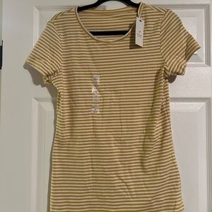 Denver Hayes Mustard and White Striped Tee